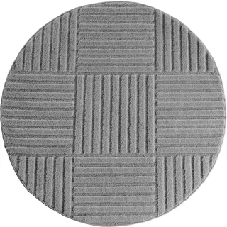 Ayyildiz ART 1123 Kurzflorteppich Ø 80 cm Grau/ Silber