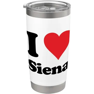 Italienisches Souvenir mit Aufschrift "I Heart Siena Italy Love" Doppelwandiger Edelstahl-Thermobecher