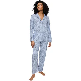 Triumph Pyjama "Boyfriend Fit PW 03" 2 tlg. bequem und stilvoll, combina blau