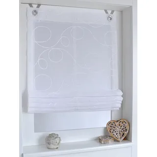 Raffrollo/Ösenrollo Jasmin Stick Weiss 100 * 130 cm - Weiß