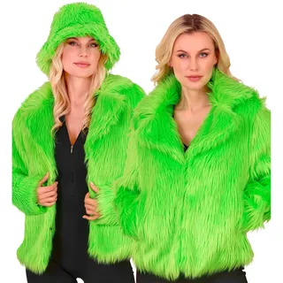 w widmann milano party fashion - Damen Kunstfell-Jacke, flauschiger Pelz, Plüschjacke, Kostüm, Party Outfit für Karneval & Festival