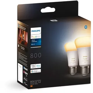 Philips Hue White Ambiance 800 LED-Bulb E27 6W, 2er-Pack (929002489802)