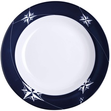Marine Business Northwind Teller Suppe, Melamin, weiß und blau, 19 x 19 x 5.3 cm, 6 Stück