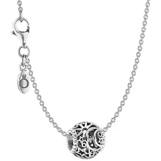 Pandora Damen-Halskette 925 Silber mit Charm Sonne, Mond & Sterne