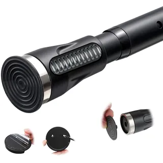 Gardinenstange mit Spannung, 107,7 bis 292,1 cm, verstellbar, strapazierfähig, schwarz, Duschvorhangstange für Badezimmer, Schrank, Fenster