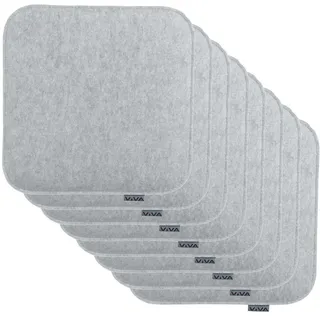 Brandsseller 8er Set Sitzkissen aus Filz 35x35x2 cm – Robuste Stuhlauflagen für innen und außen, eckiges Sitzpolster, strapazierfähiges Kissen für Stühle – Hellgrau
