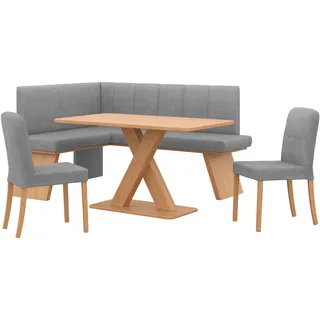 OTTO home "Nina", Set, 4er, 4 Stk. tlg. Sitzgruppe Esszimmer Stühle Tisch und Bank bequem gepolstert, antarctica, dekor eiche ontario),