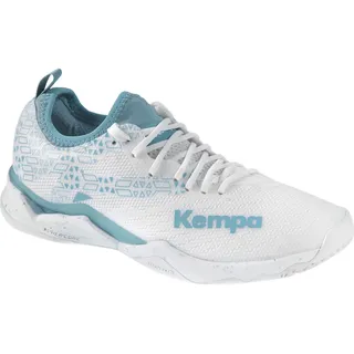 Hallenschuh KEMPA "Hallen-Sport-Schuhe Wing Lite 2.0 W", Herren, Gr. 9.5, blau (weiß, aqua), Obermaterial: 100% Textilmaterial TEXMAT., Schuhe Hallenschuh