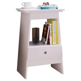 VCM Nachttisch »Holz Beistelltisch Nachttisch Schublade Spidali«, weiß