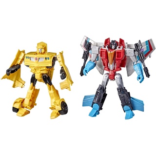 Transformers Spielzeug Helden und Schurken 2er-Pack mit Bumblebee und Starscream Action-Figuren, 17,5 cm