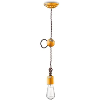 Aufhängung Vintage Keramik Gelb 1 Licht E27 - Gelb