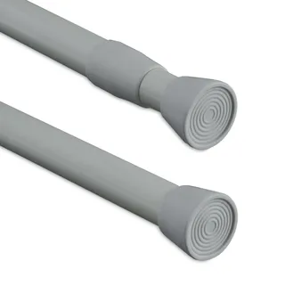 Relaxdays Duschvorhangstange 110 - 200 cm grau