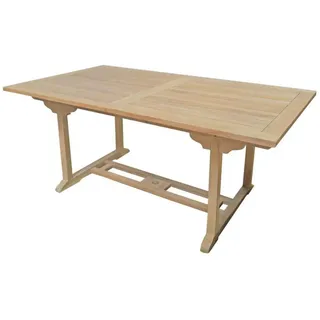 Gardenson Gartentisch , Naturfarben , Holz , Teakholz , Hartholz , rechteckig , U-Form , 100x75x180-240 cm , ausziehbar , Holzmöbel, Holztische, Gartentische Holz