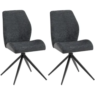 byLIVING Esszimmerstuhl SNAP Mikrofaser anthrazit 2 Stück