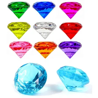 DAHI Deko Diamanten 40mm Hochzeit Streudeko Transparent Kristall Dekosteine Tischdeko Diamanten (bunt, 40x30mm)