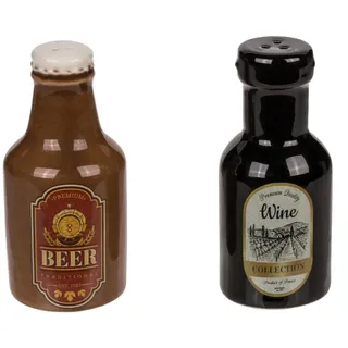 Out of the blue Salz u. Pfefferstreuer Bier & Wein Gewürzstreuer Salzstreuer Flasche Kochen Deko