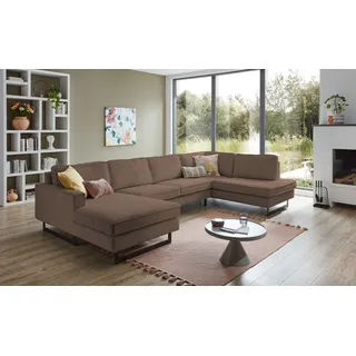 OTTO home Wohnlandschaft Polyester 350 cm U-Form Braun