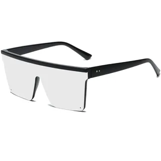 Long Keeper Übergroße Sonnenbrille Quadratisch für Herren Damen Vintage Sonnenbrille Eckig Verspiegelt Groß UV400-Schutz Mode Quadratisch Brille, 60MM