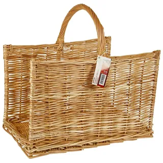 Ruecab – Kaminholzkorb – Korb für Holzscheite, Transportkorb für Brennholz aus Weide – Naturweide – Modell Manila – Maße: 51 x 50 x 38 cm