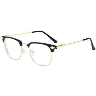Fullwosing Brille Kurzsichtig mit Minus Dioptrien -1.00 to -6.00 Myopie Sehstärke Kurzsichtig Herren Damen (-5.50, Gold)