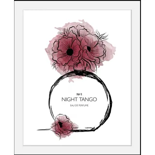 Bild mit Rahmen OTTO HOME "Blumen Parfüm - Gerahmter Digitaldruck - Wandbild", rot (farbe rahmen: schwarz, farbe bild(er): rot), B:30cm H:40cm, Acrylglas, Holz, Bilder, Bild mit Rahmen, Holzrahmen - Dekoration