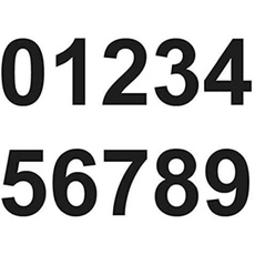 Merriway BH07149 Vinyl-Zahlen zum Aufkleben von 0-9, 75 mm, einfach abziehen und aufkleben, Schwarz