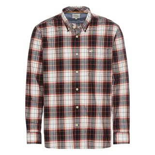 camel active Herren Langarm Hemd im Karomuster aus Reiner Baumwolle Ziegelrot, Menswear-XL