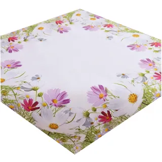 KAMACA Tischdecke Frühlingszauber Tischwäsche Küche Esstisch Frühling Sommer Blumen waschbare Tisch Dekoration Garten Deko ganzjährig (Mitteldecke 110x110 cm)
