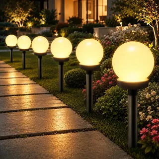 Shengruili 3 Stück Solarlampen für Außen Kugel,Solar Gartenleuchte,Wasserdichte Solarlampen für Garten,Solar Gartenleuchte Wasserdicht Solarlampe,Solarleuchten Garten Deko Terassendeko