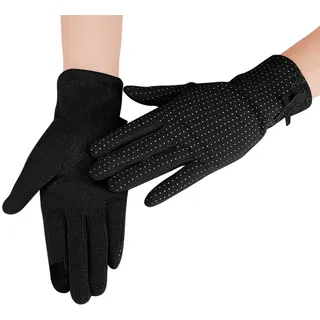 UV Schutz Handschuhe Damen Sommer Dünn autofahren Handschuhe Touchscreen Sporthandschuhe rutschfest Elastisch Leicht Atmungsaktiv Gloves Fitness Laufen Trekking Fingerhandschuhe Sommerhandschuhe