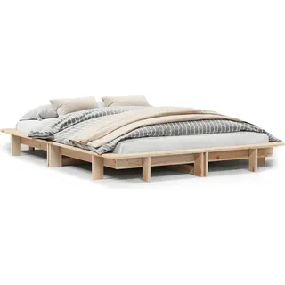 vidaXL Massivholzbett ohne Matratze 120x200 cm Kiefernholz - Braun