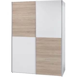 SchlafKONTOR Schwebetürenschrank Time 170 x 195 x 57,5 cm Weiß