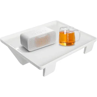 Tablett Nachttischregal, Clip-On-Nachttisch Regal für Bett mit Kabelführung Tablett-Organizer Abnehmbares Bettregal Betttablett klemmbar Hängend ans Hochbett Bett Organizer Bettablage, 32x23.3cm