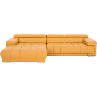 Beldomo Speed Ecksofa , Gelb , Leder , Echtleder , Semi-Anilinleder , Buche , Hartholz , Uni , L-Form , 330x190 cm , Typenauswahl, Fußauswahl, Lederauswahl, seitenverkehrt erhältlich, Hocker erhältlich, Rückenfutter, individuell planbar , Wohnzimmer, Sofas & Couches, Wohnlandschaften, Ecksofas