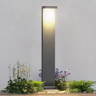 Wegeleuchten Außen Stromanschluss 60cm Gartenleuchte IP65 6W | Gartenlampen für Draußen Strom, 3000K Warmweiß Pollerleuchte Standleuchte Außen, 100x60x600mm, Sandgrau dunkel, LumaTorch