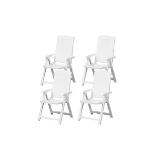 PROGARDEN Gartensessel Tampa Klappsessel 60 x 61 x 109 cm weiß 4 St.