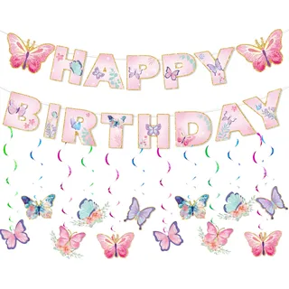 Schmetterling Deko Geburtstag Girlande Schmetterlinge Hängende Wirbel Geburtstagsdeko Happy Birthday Deko Schmetterlinge Geburtstag Schmetterlinge Deko