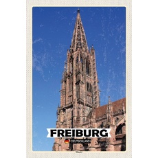 Blechschild 18x12 cm Freiburg Münster Trip