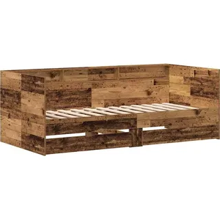 vidaXL Tagesbett mit Kopfteil Altholz 100 x 200 cm Holzwerkstoff - Braun