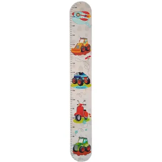 hess since 1990 Hess Holzspielzeug 14601 - Messlatte aus Holz für Kinder, Serie Fahrzeuge, handgefertigt, 4 teilig, geeignet für eine Körpergröße von ca. 66 bis 152 cm
