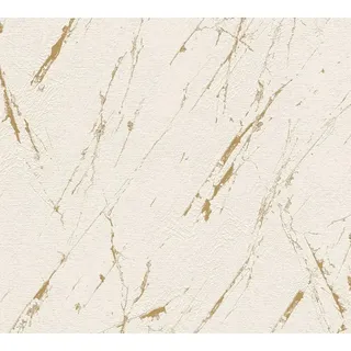 A.S. Création Vliestapete Marmor Beige, Gold - 1,005.00 x 53.00 cm