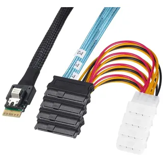 ChenYang CY SFF-8654 4i 38Pin Slimline SAS 4.0 Host zu 4 SAS 29Pin SFF-8654 Zielfestplatten-Fanout-RAID-Kabel