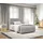 Boxspringbett Dream-Well 120x200 cm Cord Silbergrau mit Matratze und Topper