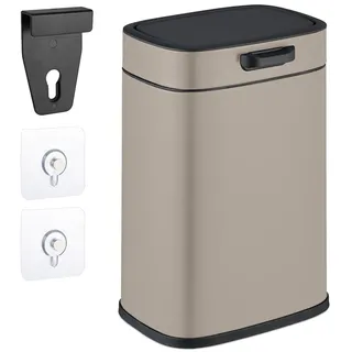 Relaxdays Hängender Küchenmülleimer 5 l Beige