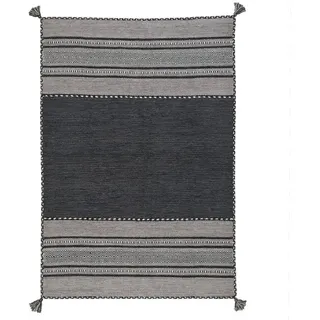 Pergamon Natur Teppich Kelim Navarro Anthrazit 70x140cm