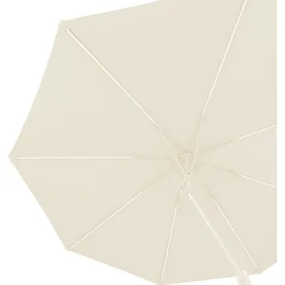 Blumfeldt Sonnenschirm für den Balkon & Garten, Sonnenschirm mit UV-Schutz, LED-Beleuchtung & Wasserdicht, Sonnenschirme Rund, Stabil & Knickbar, Sonnenschutz mit Solar, Runder Parasol Gartenschirm - Beige