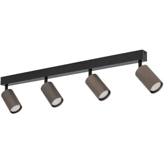 Deckenstrahler 4-flammig Metall Schwarz/Braun Flexibel L:88cm Spot Verstellbar