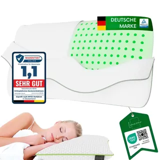 Limarmo Orthopädisches Nackenstützkissen Memory Gel – Visco Kopfkissen Für Seiten- & Rückenschläfer – Ergonomisch, Hautfreundlich & Waschbar – Weiß