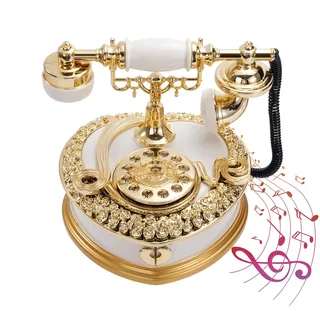 Spieluhr Retro Telefon mit Wählscheibe Für Elise Aufziehbare Spieluhr für Geburtstags Valentinstag Weihnachten Geschenk