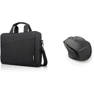 Lenovo [Tasche 15,6 Zoll Casual Topload Laptop Tasche T210 (wasserabweisend) & Amazon Basics Ergonomische kabellose USB Maus - DPI einstellbar - Schwarz